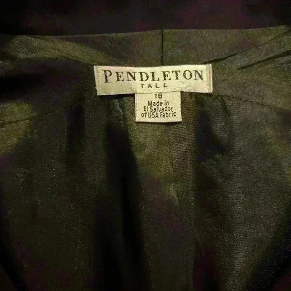 Women’s Pendleton Black Multi Pocket Wool Blend Jacket Coat Size 18 Tall - Picture 2 of 7